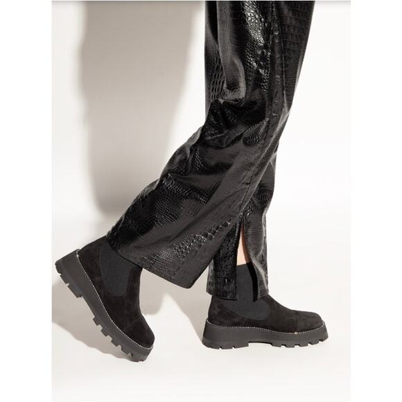 Jimmy Choo Black Clayton Suede Embellished Chelsea Boots - Picture 7 of 15